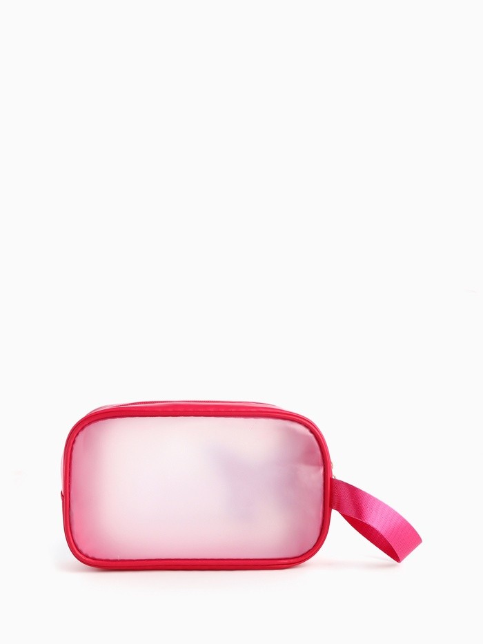 Косметичка на молнии для бассейна, с ручкой, с принтом «Бабочка», малиновая Косметичка на молнии для бассейна, с ручкой, с принтом «Бабочка», малиновая