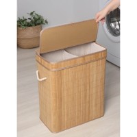 Корзина для белья Доляна «Кантри», с крышкой, 46×26×55 см, бежевая