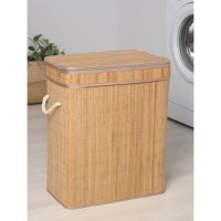 Корзина для белья Доляна «Кантри», с крышкой, 46×26×55 см, бежевая