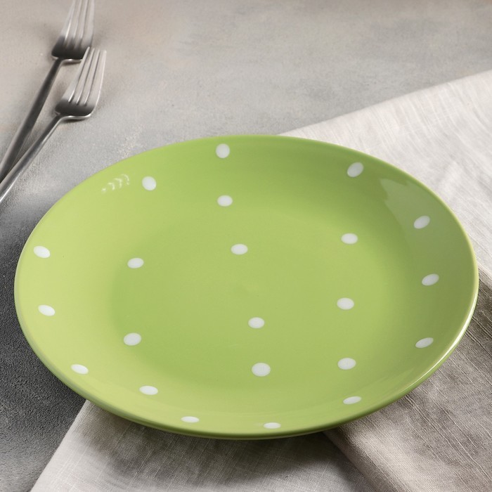 Тарелка обеденная Доляна «Красный горох», d=27 см