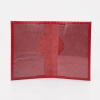 Обложка для паспорта, тиснение, крокодил, цвет чёрный