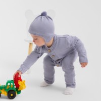 Комбинезон детский вязаный MINAKU, рост 92-98, цвет серо-голубой