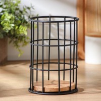 Сушилка для столовых приборов Доляна «Эстетика», 11.2×11.2×16.5 см, чёрная