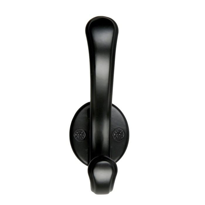 Крючок мебельный CAPPIO WAVE, двухрожковый, цвет черный