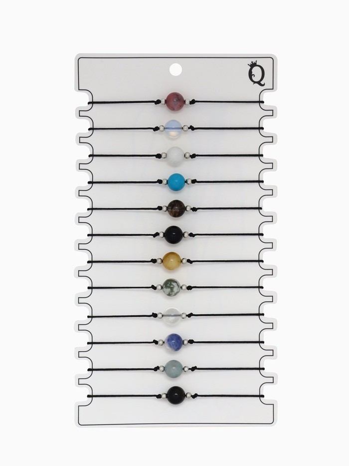 Браслет-оберег «Нить судьбы» шар №8 (неделимая фасовка 12 шт., цена за шт.), цветной в золоте