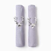 Набор сервировочных салфеток с декоративными кольцами Этель Fawn 46х46 см - 2 шт, 100% лён