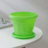 Горшок для цветов с поддоном Доляна «Эрика», 0,7 л, цвет зелёный