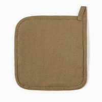 Прихватка Этель ECO, цв. оливковый, 19х19 см, 70% хл, 30% лён, ватин 250 г/м2