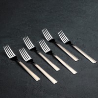 Набор вилок столовых Доляна «Перту», h=20,2 см, 6 шт, цвет серебряный