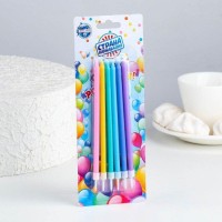 Свечи для торта коктейльные «С днём рождения», 6 шт., 13 см