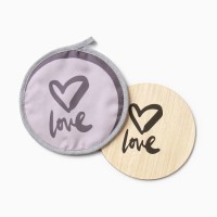 Набор кухонный Love: прихватка, подставка под горячее, МИКС