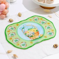 Подставка для яиц Доляна «Пасхальные цыплята», 8 ячеек, 35×24,5 см