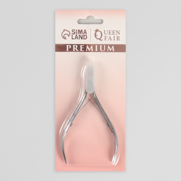 Кусачки маникюрные для кутикулы «Premium», двойная пружина, 10,6 см, длина лезвия - 8 мм, на блистере, цвет серебристый