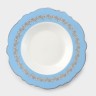 Тарелка глубокая WY Royal blue, 220 мл, d=21.5 см, фарфор, белая, голубая