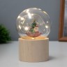 Ночник «Шар-дед мороз у елки» LED 3хAG10 шар 8см 6,5х6,5х11,5см