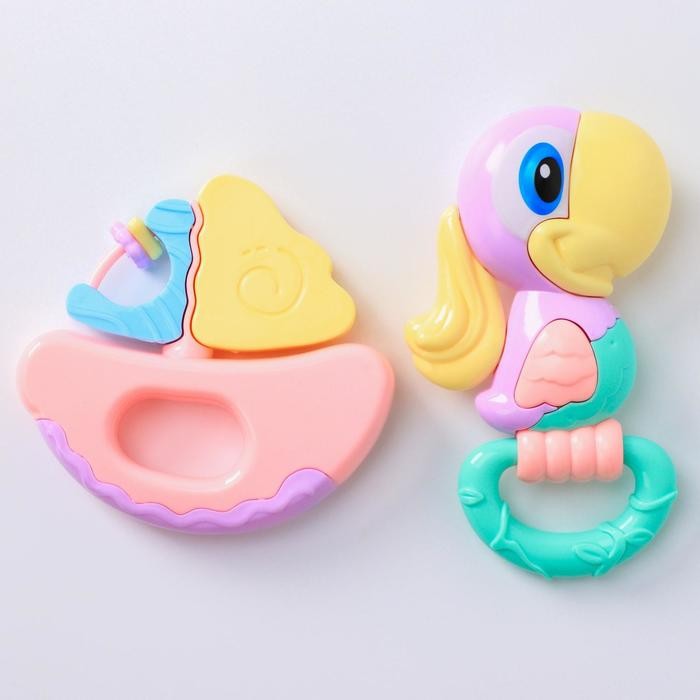 Набор погремушек «Попугай и кораблик», 2 шт.