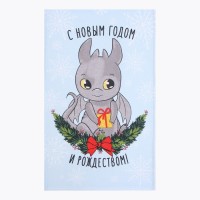 Полотенце новогоднее Доляна "Рождественский дракон" 28х46 см, 100% хл, рогожка 164 г/м2