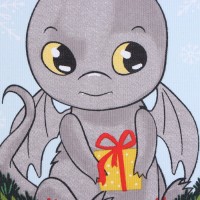 Полотенце новогоднее Доляна "Рождественский дракон" 28х46 см, 100% хл, рогожка 164 г/м2