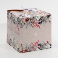 Коробка подарочная новогодняя складная «С Новым годом», 18×18×18 см