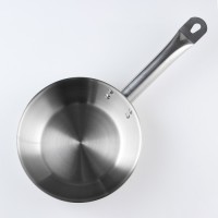 Сковорода «Общепит», d=22 см, толщина корпуса 0,6 мм, дно 3,5 мм, с теплораспределителшьным слоем, металлическая ручка, цвет хромированный