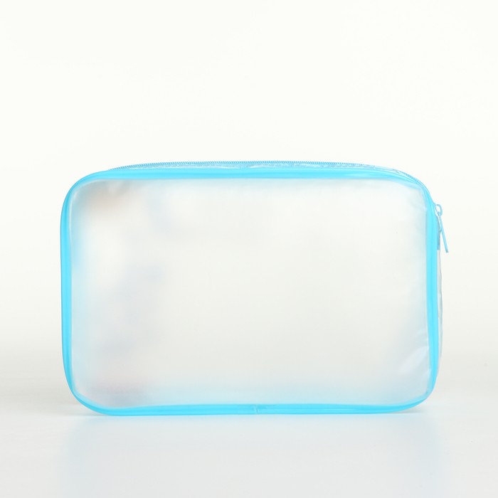 Косметичка на молнии для бассейна, с принтом Enjoy, голубая