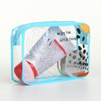 Косметичка на молнии для бассейна, с принтом Enjoy, голубая