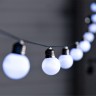 Гирлянда «Нить», 2.7 м, с насадкамив виде шаров, IP44, 10 LED, 8 режимов, солнечная батарея, тёмная нить, свечение белое