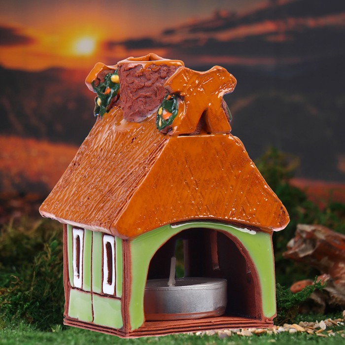 Аромалампа Домик «Конёк», 11 см, ручная работа, микс,