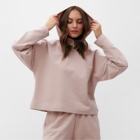 Костюм с вышивкой женский (толстовка, брюки) MIST Inspire, размер 44-46, бежевый