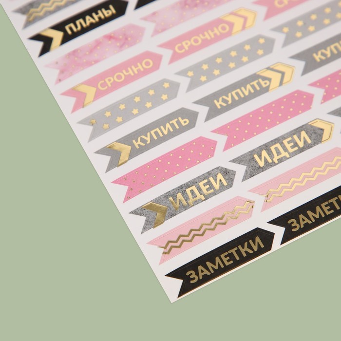 Наклейки для ежедневника «Задачи», 12 × 21 см