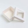 Коробка складная, крышка - дно, с окном, белая, 10×10×5 см