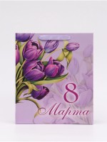 Пакет подарочный ламинированный вертикальный «Букет», M 25.5×30×9 см