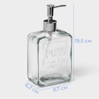 Дозатор для мыла SAVANNA, стекло, 580 мл, прозрачный