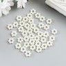 Декор для творчества пластик "Цветочек-горошек" жемчужный набор 40 шт 0,9х0,9 см