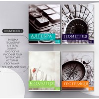 Набор предметных тетрадей 48 листов, Calligrata "Чёрное-белое", 10 предметов, серые листы