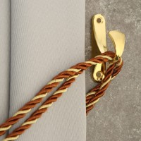 Крючок для штор CAPPIO KS101, однорожковый, цвет золото, 2 шт.