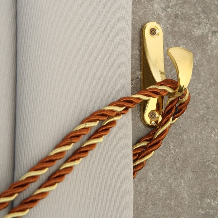 Крючок для штор CAPPIO KS101, однорожковый, цвет золото, 2 шт.