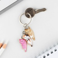 Брелок для ключей «Милые кошки», 2.5×9 см
