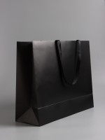 Пакет подарочный ламинированный горизонтальный «Черный», 48×39×16 см