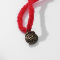 Браслет-оберег «Красная нить» шерстяная, на богатство и успех, мешок, цвет чернёное серебро, 30 см