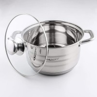 Кастрюля «Элис», 5,5 л, d=24 см, стеклянная крышка, капсульное дно