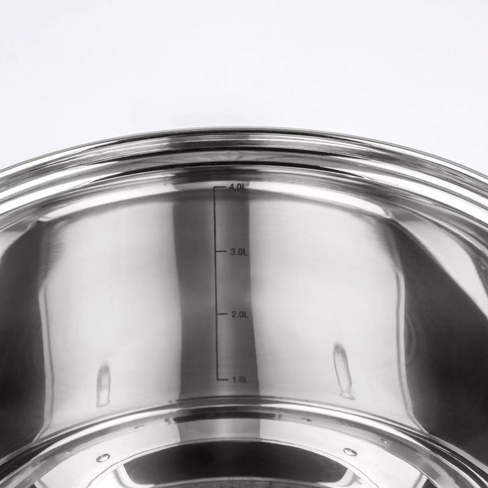 Кастрюля «Элис», 5,5 л, d=24 см, стеклянная крышка, капсульное дно