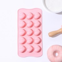 Форма для конфет и шоколада Доляна «Сердечки», силикон, 20.5×10 см, 15 ячеек (3×2.6 см), МИКС