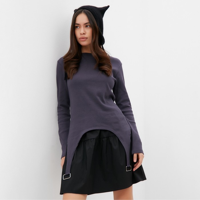 Лонгслив с пажами женский MIST, размер 42, серый