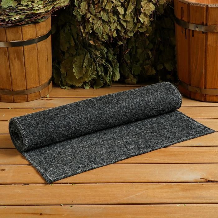 Коврик для бани "Царский размер" 160×50 см, чёрный Коврик для бани "Царский размер" 160×50 см, чёрный