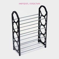 Обувница Доляна, 4 яруса, 42×19×58 см, чёрная