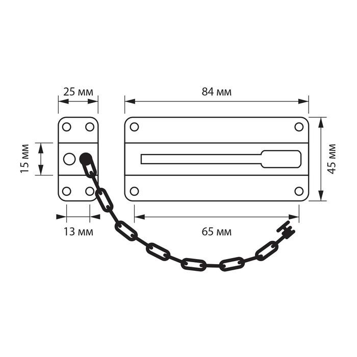 Цепочка дверная 001, цвет золото Цепочка дверная 001, цвет золото