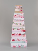 Набор коробок прямоугольных 10 в 1 «Цветочный», 30×19×11 - 12×6.5×4 см