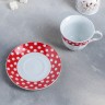 Чайная пара «Горох», чашка 210 мл, блюдце, цвет красный