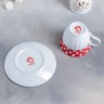 Чайная пара «Горох», чашка 210 мл, блюдце, цвет красный